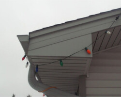 Modern anthracite fascia, soffit and guttering close-up in Gloucestershire